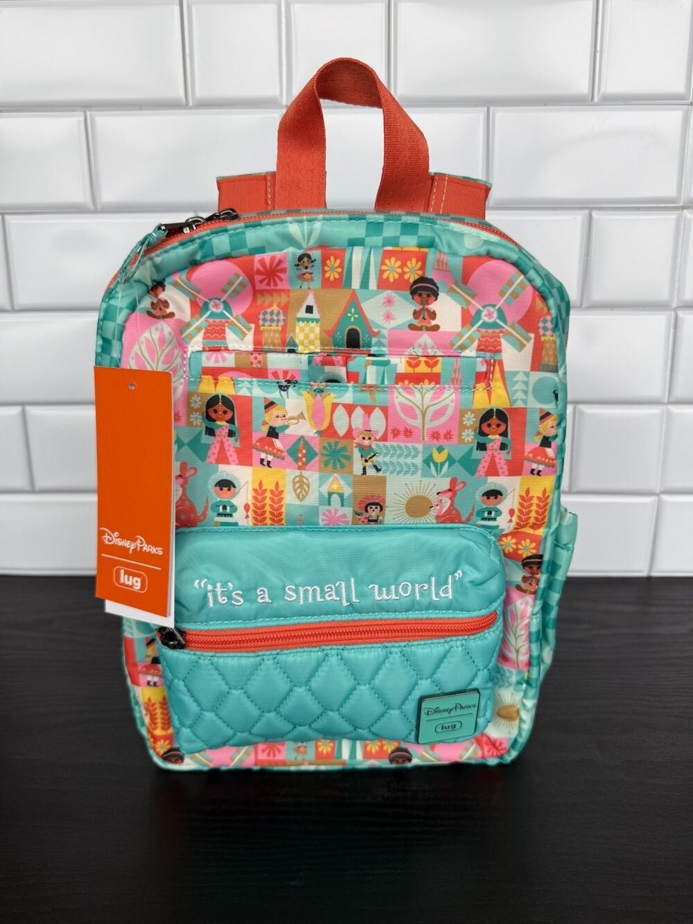 Disney Parks x Lug "It’s a Small World" Volley Mini Backpack - Green - NWT - Picture 1 of 6